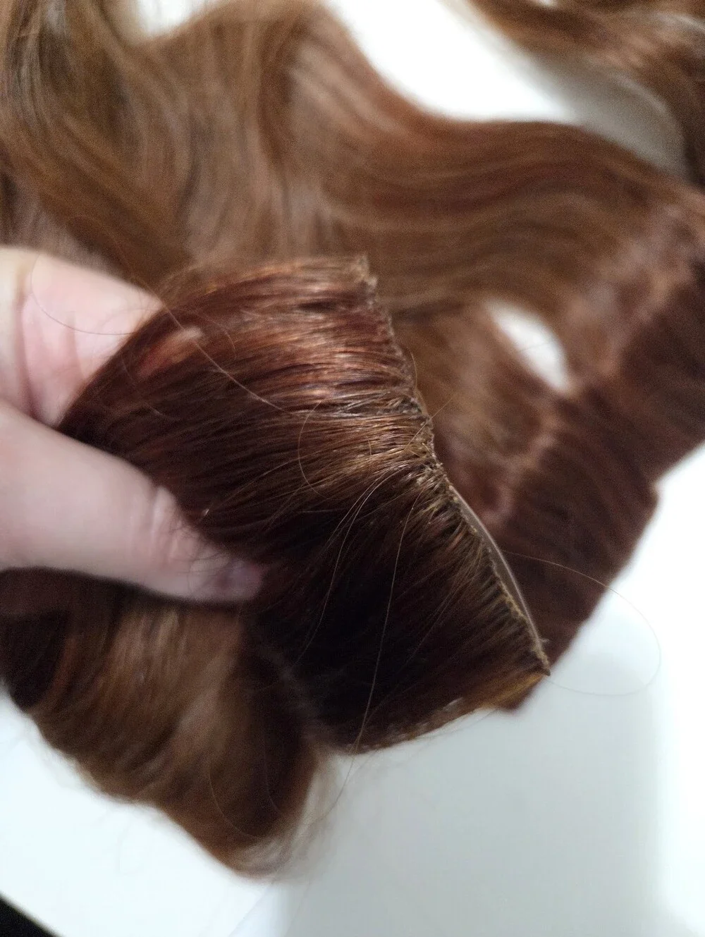 Scalp Hair Fill Ins Dyed Auburn Brown - Picture 5 of 8
